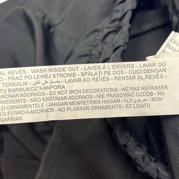 Zara Jogger Pants Size Large Charcoal Gray Gathered High Rise Athleisure Pull On - Picture 10 of 13